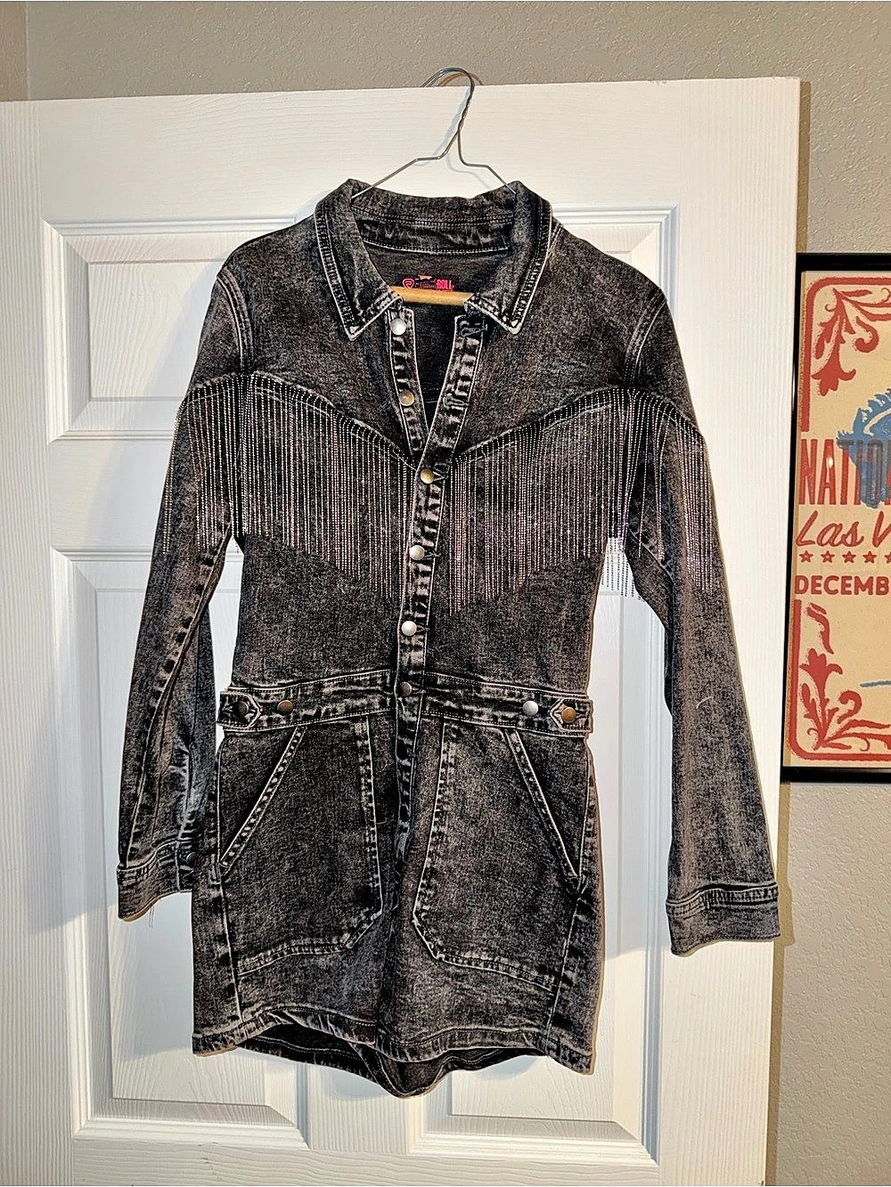 Rock & Roll Denim Women'Small Denim Romper Black Size Small Like New